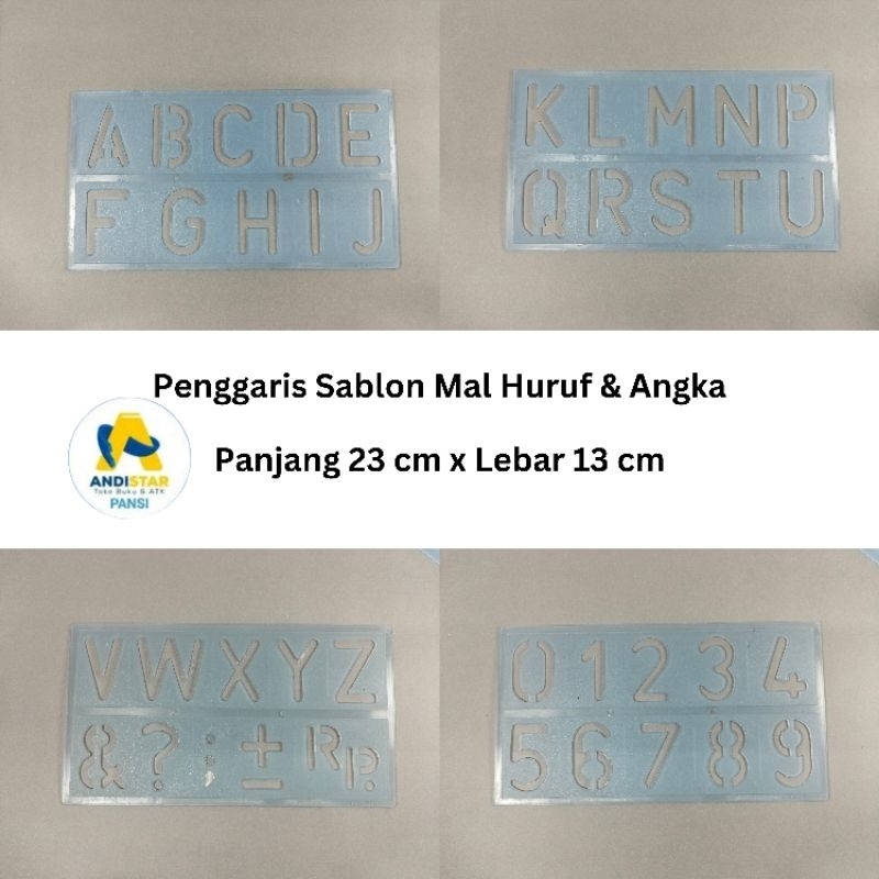 

Penggaris Sablon Huruf & Angka Mal Abjad Isi 4