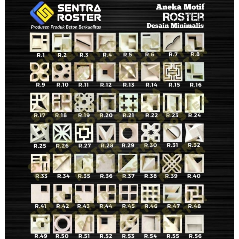 Roster / Loster beton minimalis, harga pabrik