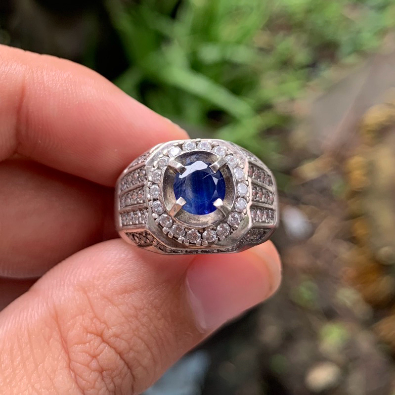Natural blue sapphire ceylon royal blue ring perak