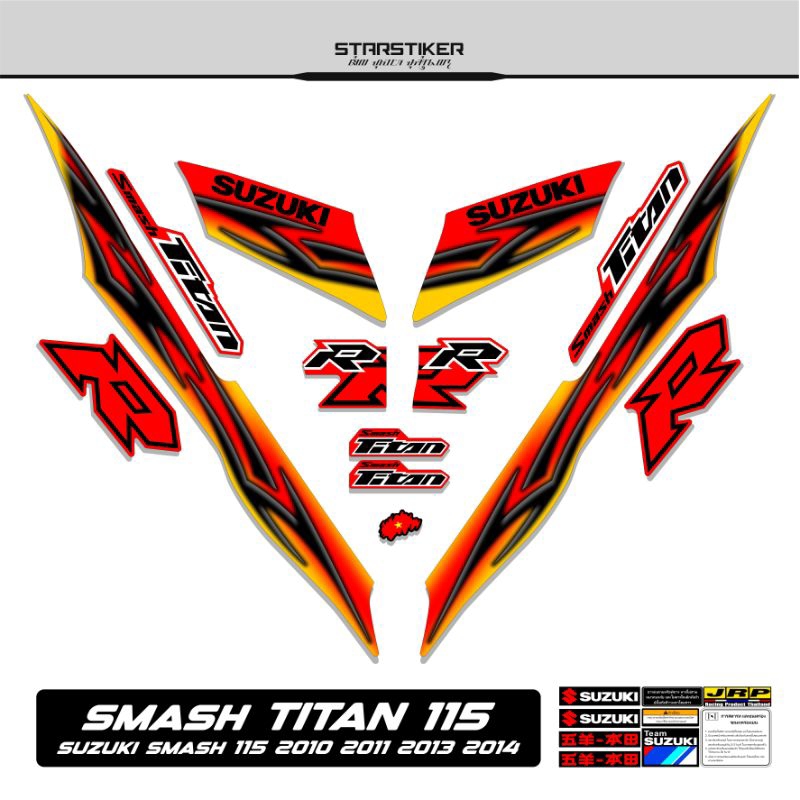 10 / Striping Smash Titan 115 Suzuki 2010 2011 2012 2013 2014 Stiker Sticker Lis Les Variasi