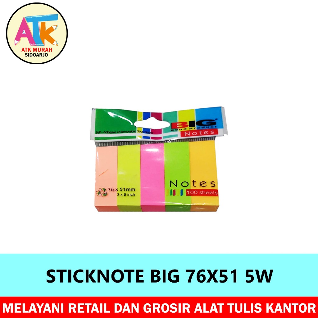 

STICKNOTE BIG 76X51 5 WARNA