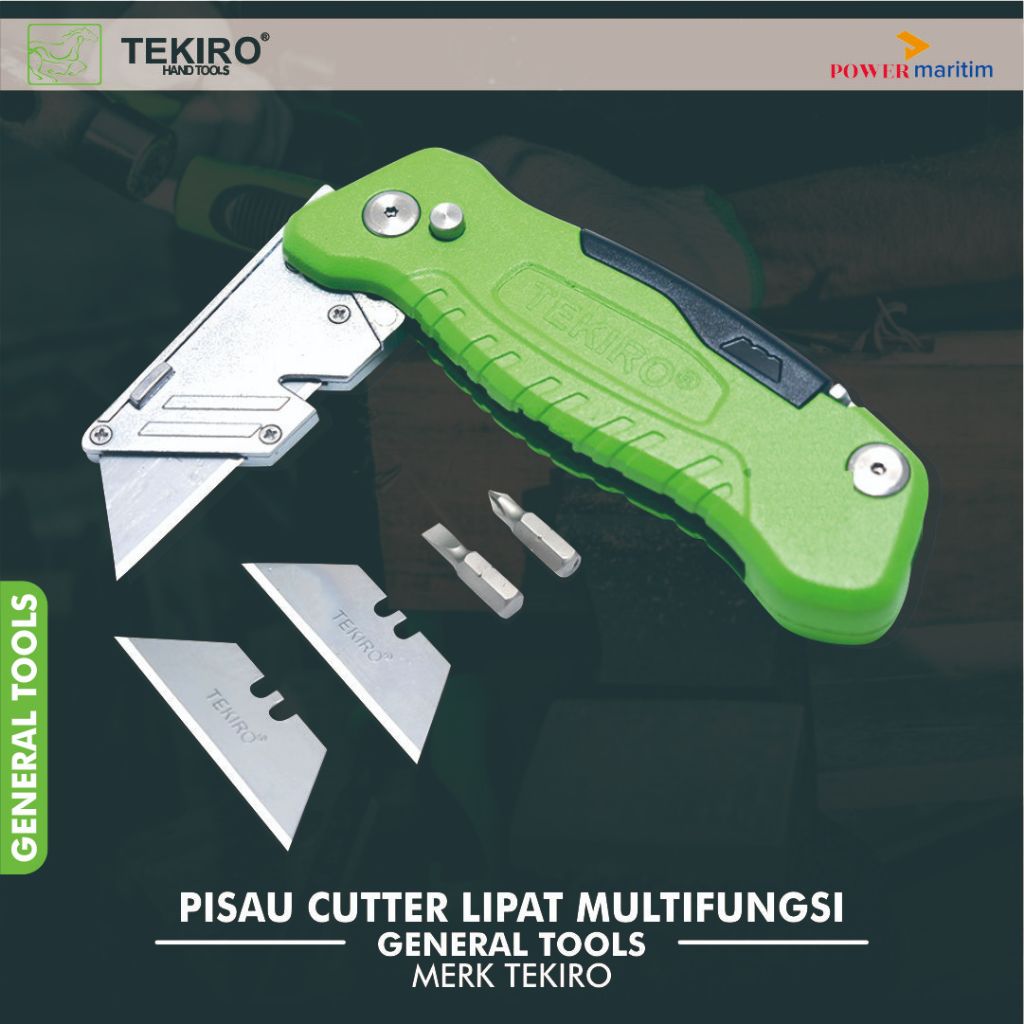 

Pisau Cutter Lipat Multifungsi Merk Tekiro GT-FU1984 0.61x19x59mm Folding Utility Knife