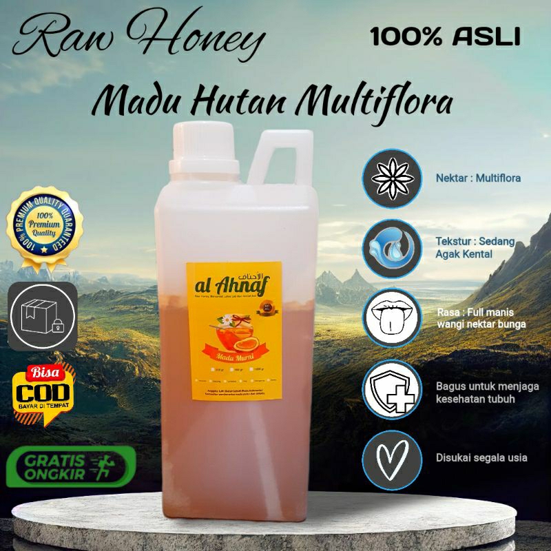 

Madu Hutan Asli 100% Original Alami Tanpa Campuran - Madu Murni- Raw Honey - Madu Al Ahnaf - Natural Honey - Madu Hutan Nektar Multiflora kemasan 1kg