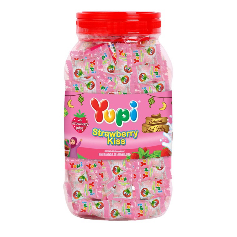 

Yupi Gummy Candies Stroberi Kiss Toples 240 gram