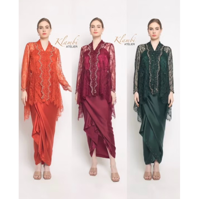 Preloved Klambi Atelier Maroon (One Set Rok Atasan + Inner Hijab)