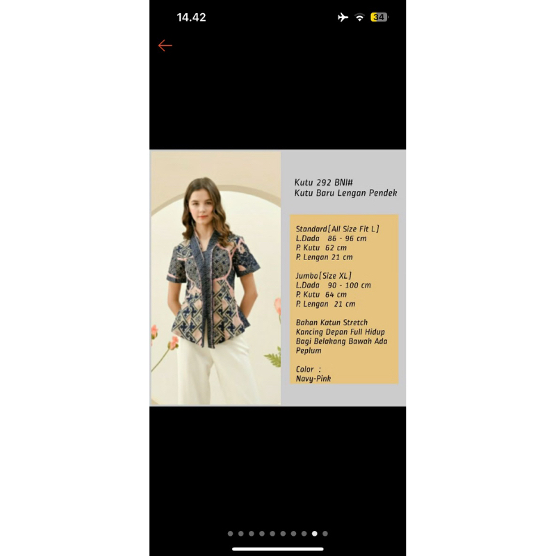 Atasan Blouse Kutu Baru Batik Wanita