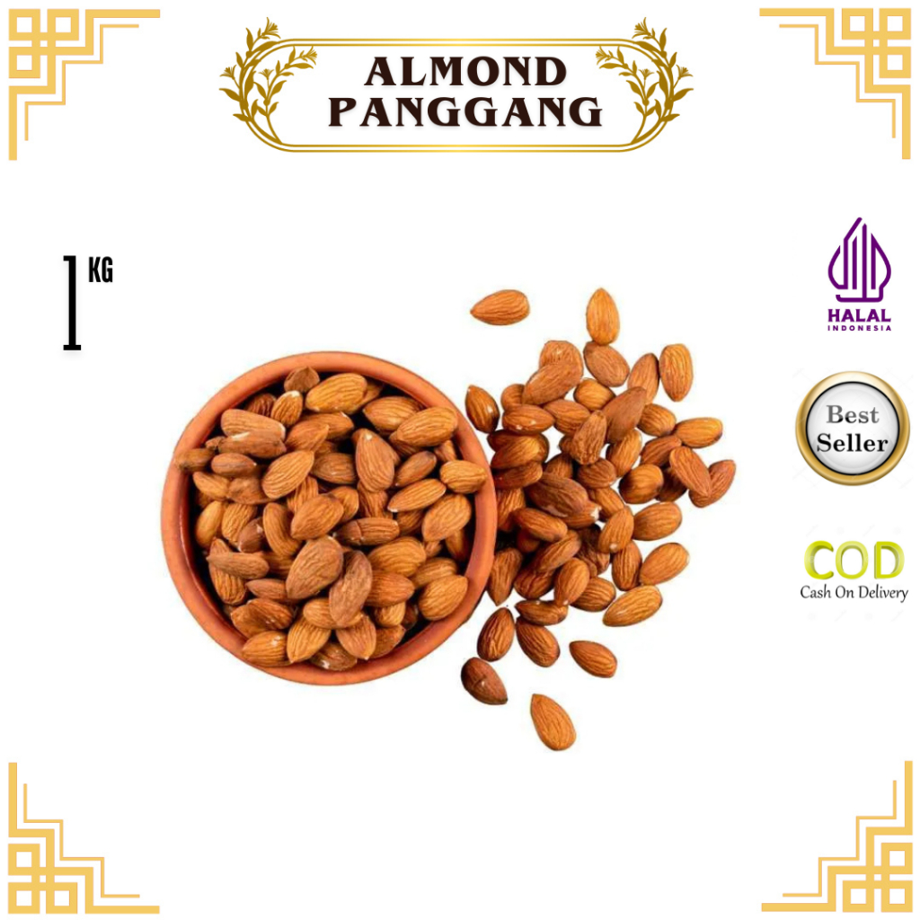 

Almond Roasted 1 kg GRADE A PREMIUM / Almond Panggang kupas