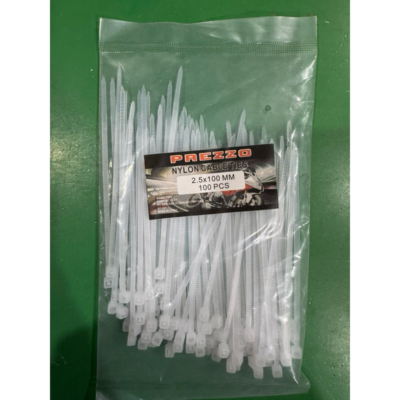 

( 100BH ) CABLETIES NYLON 2,5x10Cm Prezzo / Kabel Tis Warna putih