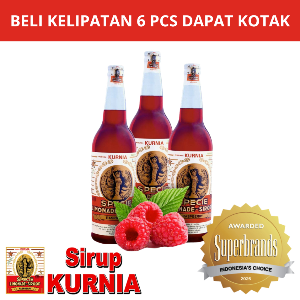 

Sirup Kurnia 1 Botol Minuman Berasa Syrup Rasberry Kurnia 600ml