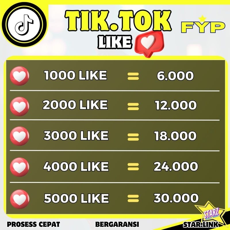 Like Tiktok Murah Auto Fyp Penambah Like Tiktok Cepat
