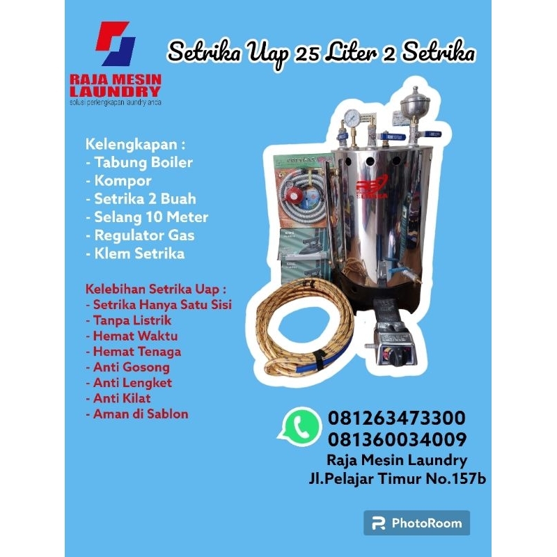 Setrika uap boiler 25 liter