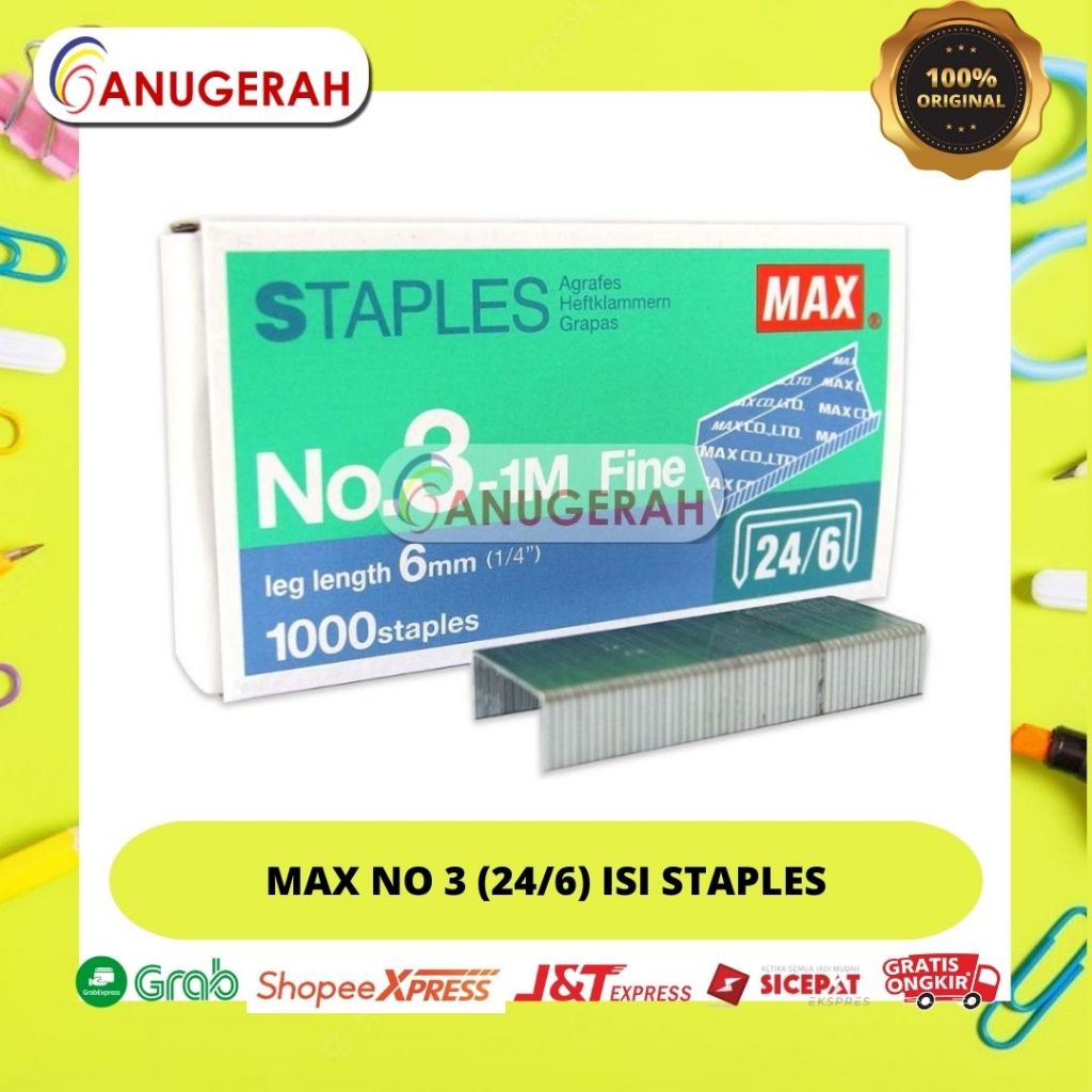 

MAX ISI STAPLES NO.3 (24/6) (PCS)