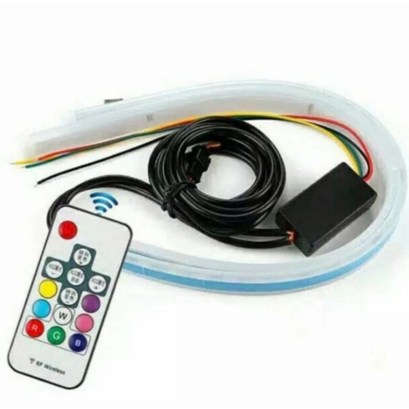 Lampu Led Alis Slim 60 CM Remot RGB Sein Running Fleksibel motor Mobil