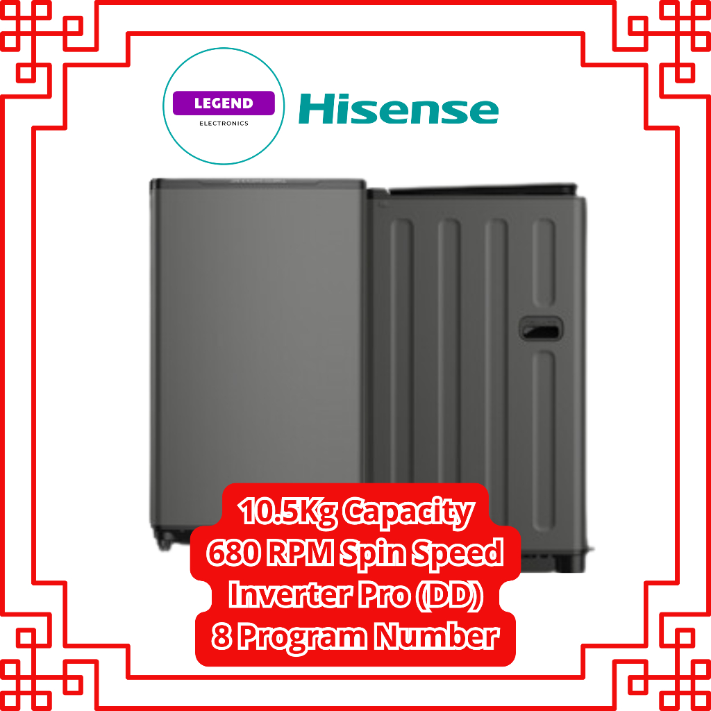 HISENSE WTZQ1013DT Mesin Cuci Top Loading 10.5KG