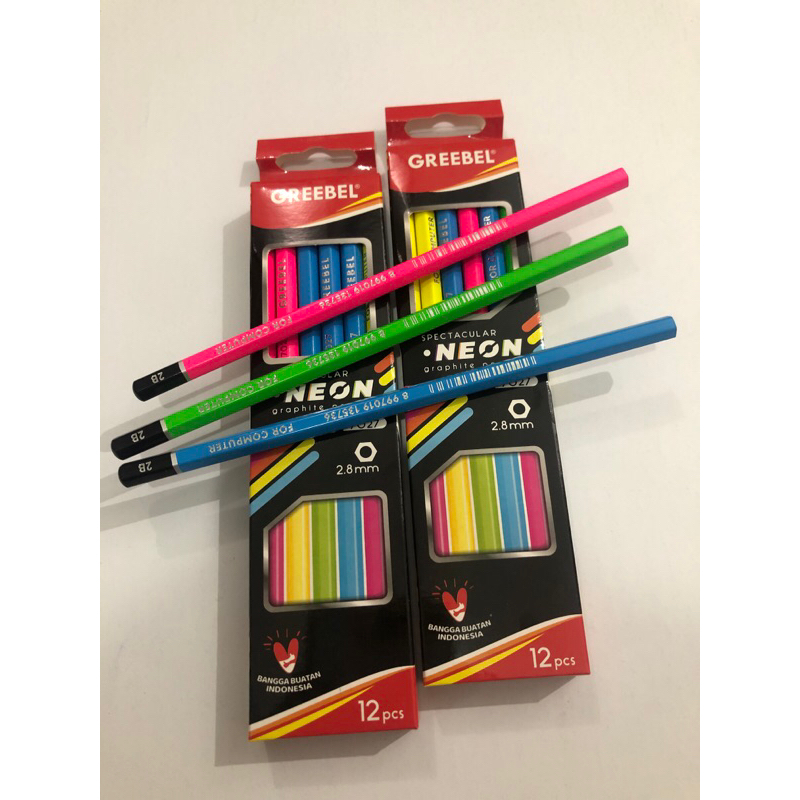 

1 Lusin Pensil Greebel Neon 2B