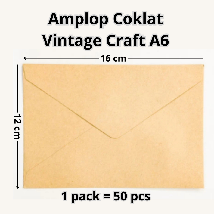 

Amplop Coklat Vintage Craft A6 (16 cm x 12 cm)
