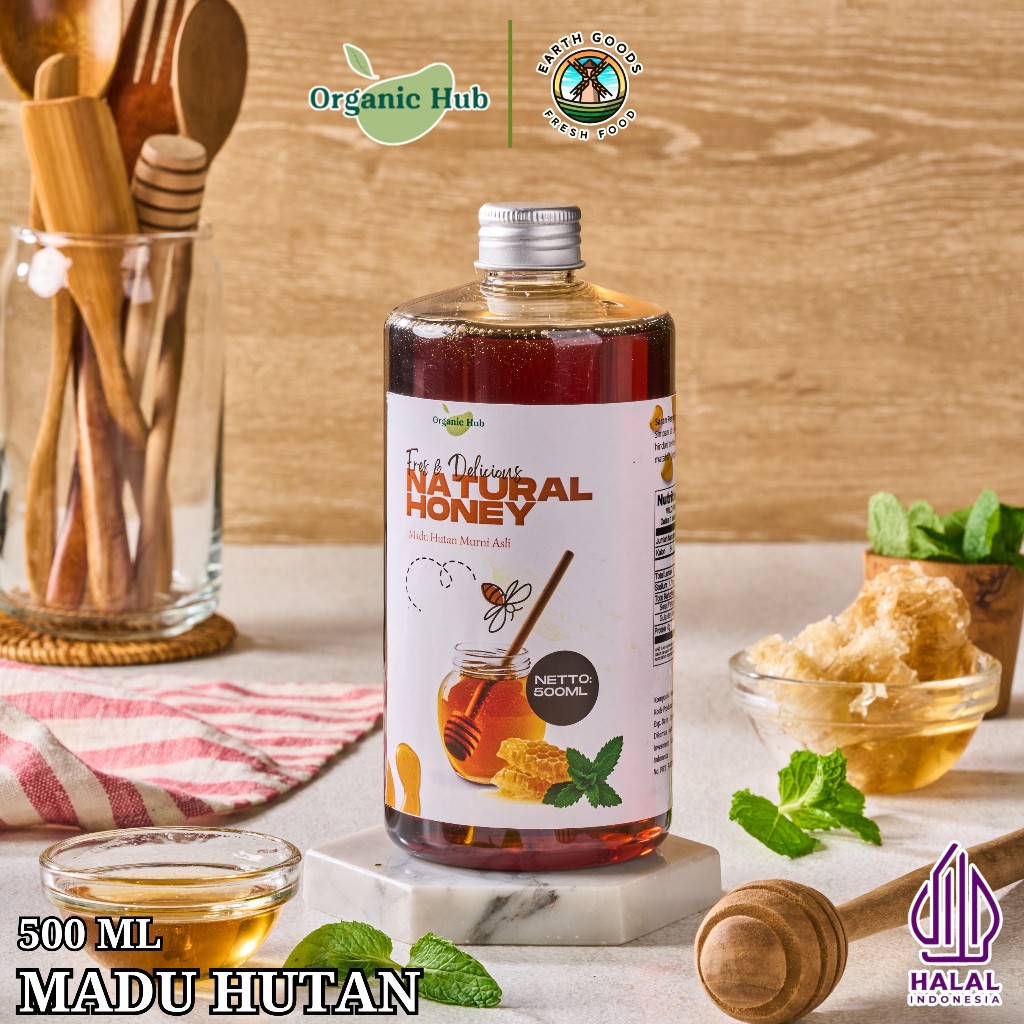 

Organic Hub Natural Honey Premium Quality 100% Madu Asli Organik Original Tanpa Campuran 500 ml