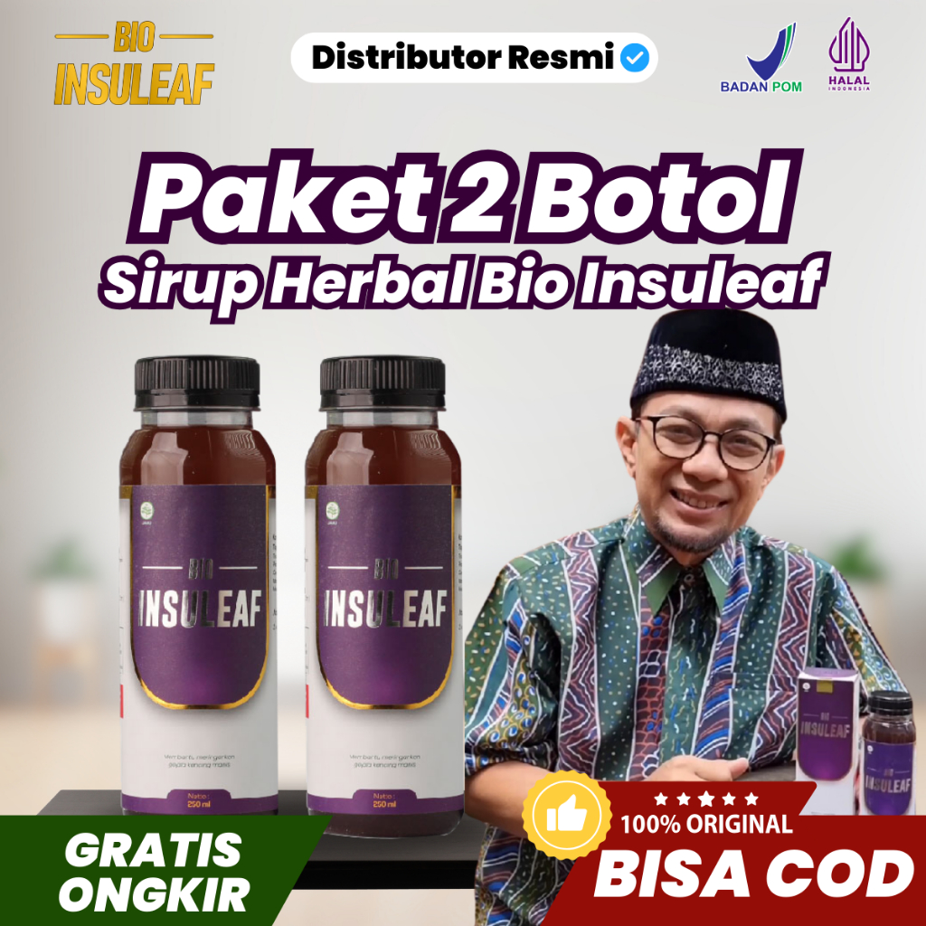 

Bio Insuleaf 2 Botol Original Madu Herbal Alami Asli Solusi Diabetes Normalkan Turunkan Kadar Gula Darah Tinggi Kencing Manis Cegah Diabetes Asam Urat Kolestrol Halal BPOM Gratis Ongkir COD Bio Insulif Insuleav Insuliv