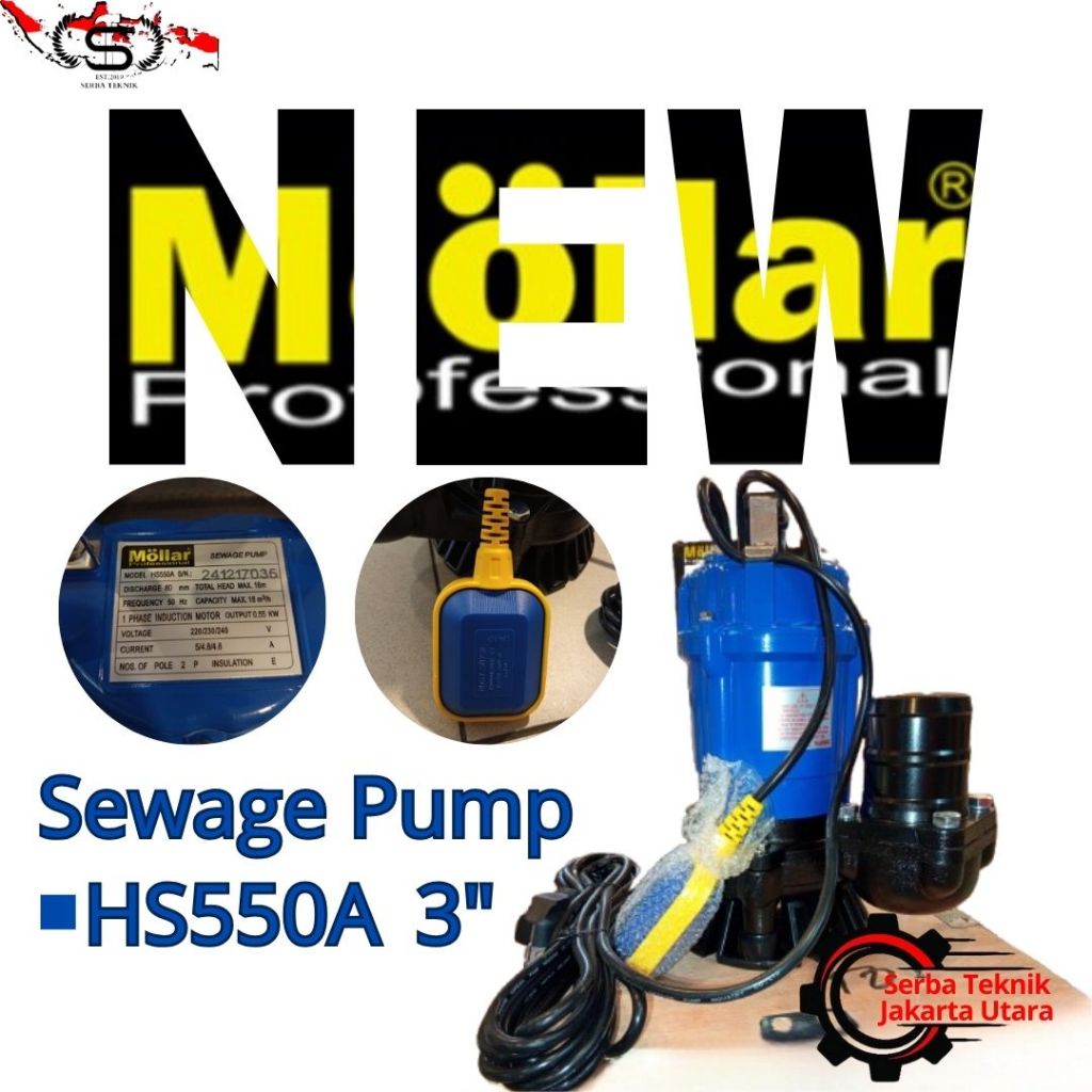 Pompa Air Celup Sirkulasi Air Kotor Mollar MLR HB550 Sewage Pump