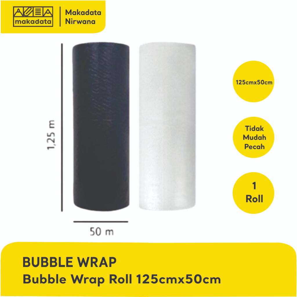 

BUBBLE WRAP LEBAR WARNA PUTIH UKURAN 1,25M X 50 M (1 ROLL)