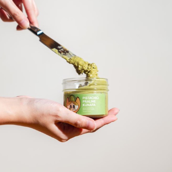 

Ay00! Dubai Pistachio Kunafa Spread Selai Pistachio Kunafa Praline untuk Roti Kue Baking Pastry