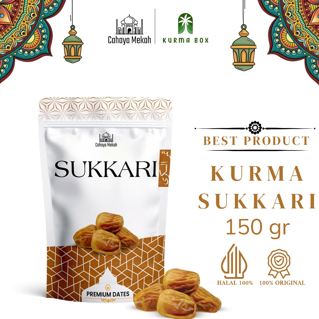

Cahaya Mekah Kurma Sukkari King Dates Premium Lembut Legit Original High Quality Pouch 150 Gram