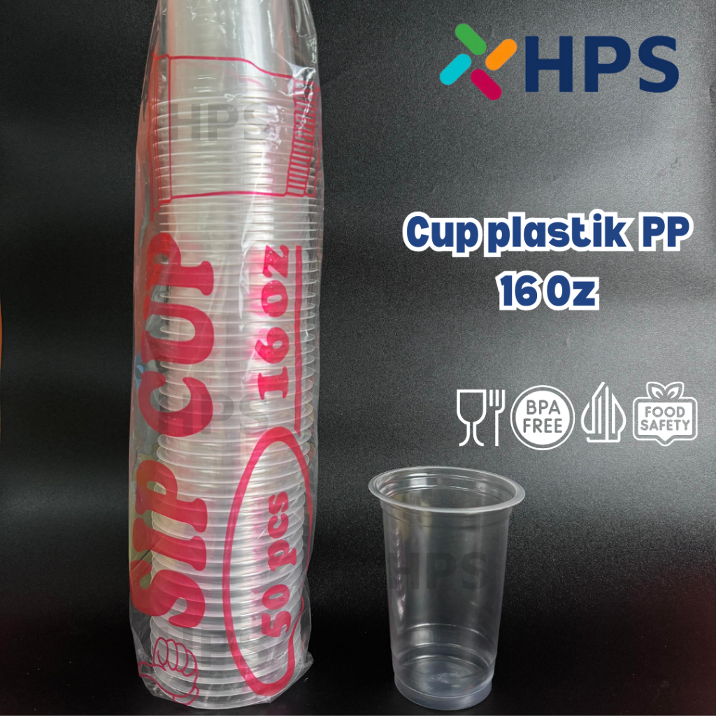 Cup Plastik PP 16 oz Gelas Bening Tebal Gelas Pop Ice Murah Berkualitas