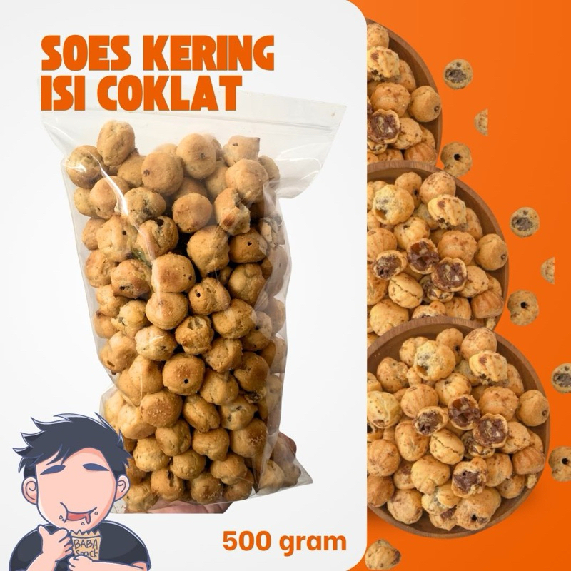 

Soes Kering Coklat 500 gram Snack Cemilan Manis