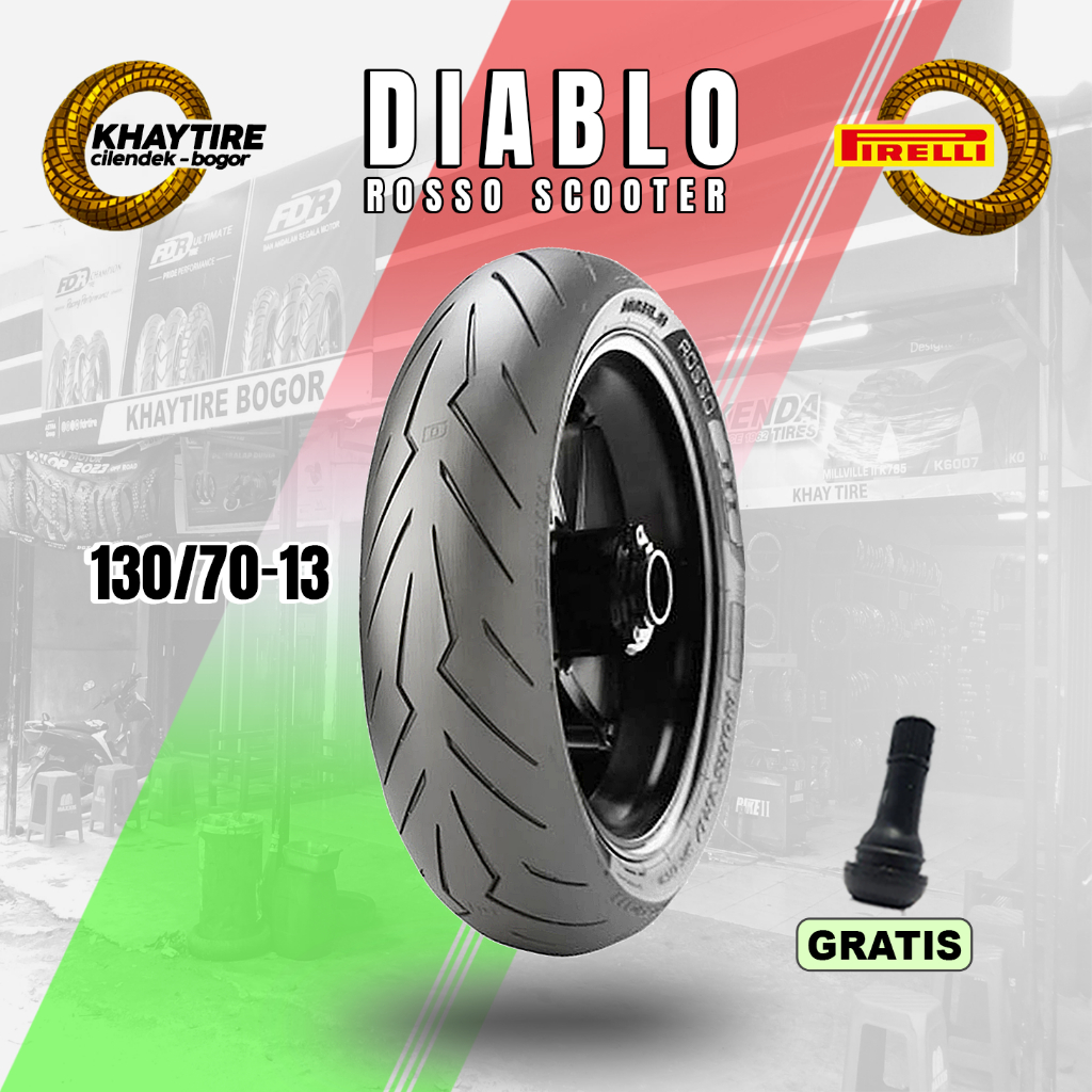 Ban Belakang Motor Nmax-Adv-Pcx 160  PIRELLI ROSSO SCOOTER 130/70 Ring 13 Tubeless