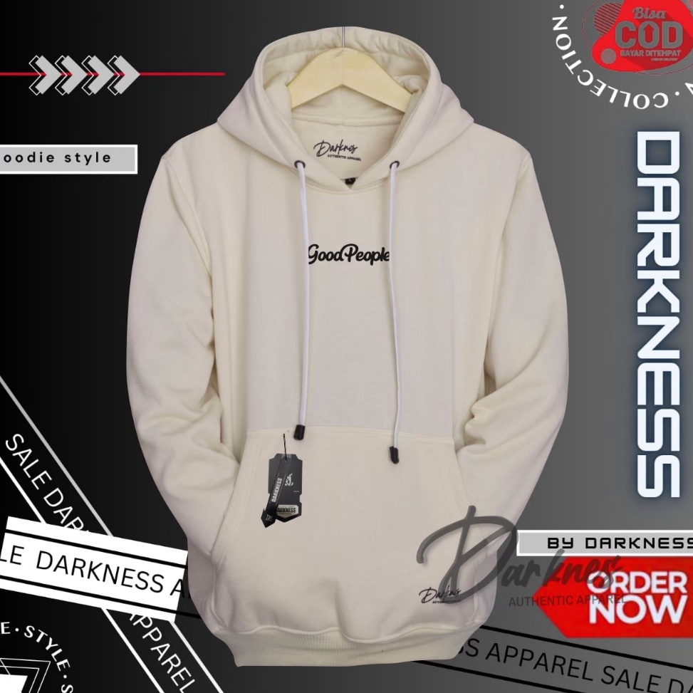 Sudah READY Jaket hoodie pria bahan tebal Hoodie pria distro aesthetic warna CREAM KAKI sweater hood