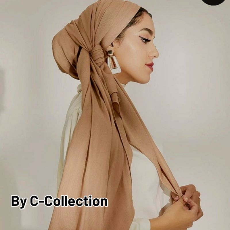 TURBAN INSTAN PREMIUM LOWKEY QWEEN HIJAB PESTA/HIJAB INSTAN MODERN TURBAN/PASHMINA TURBAN CERUTI BAB
