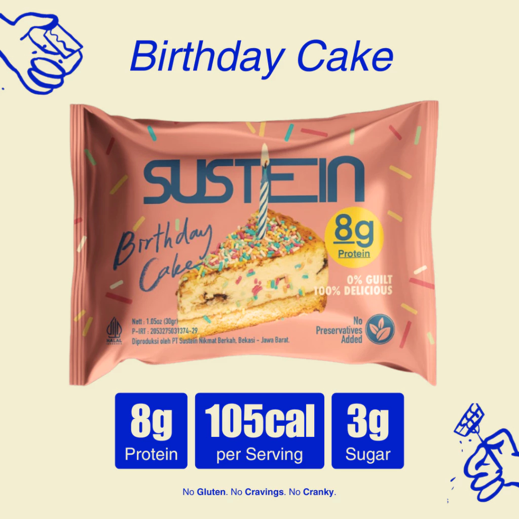 

BIRTHDAY CAKE Sustein Protein Bar