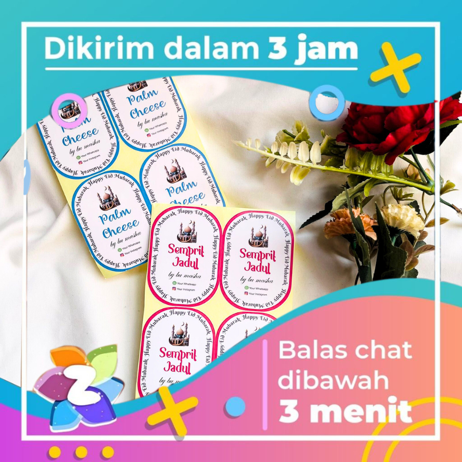 

Label Hampers Zennida Idul Fitri Custom Bentuk Oval Sticker Toples Lebaran Free Desain Ubah Nama