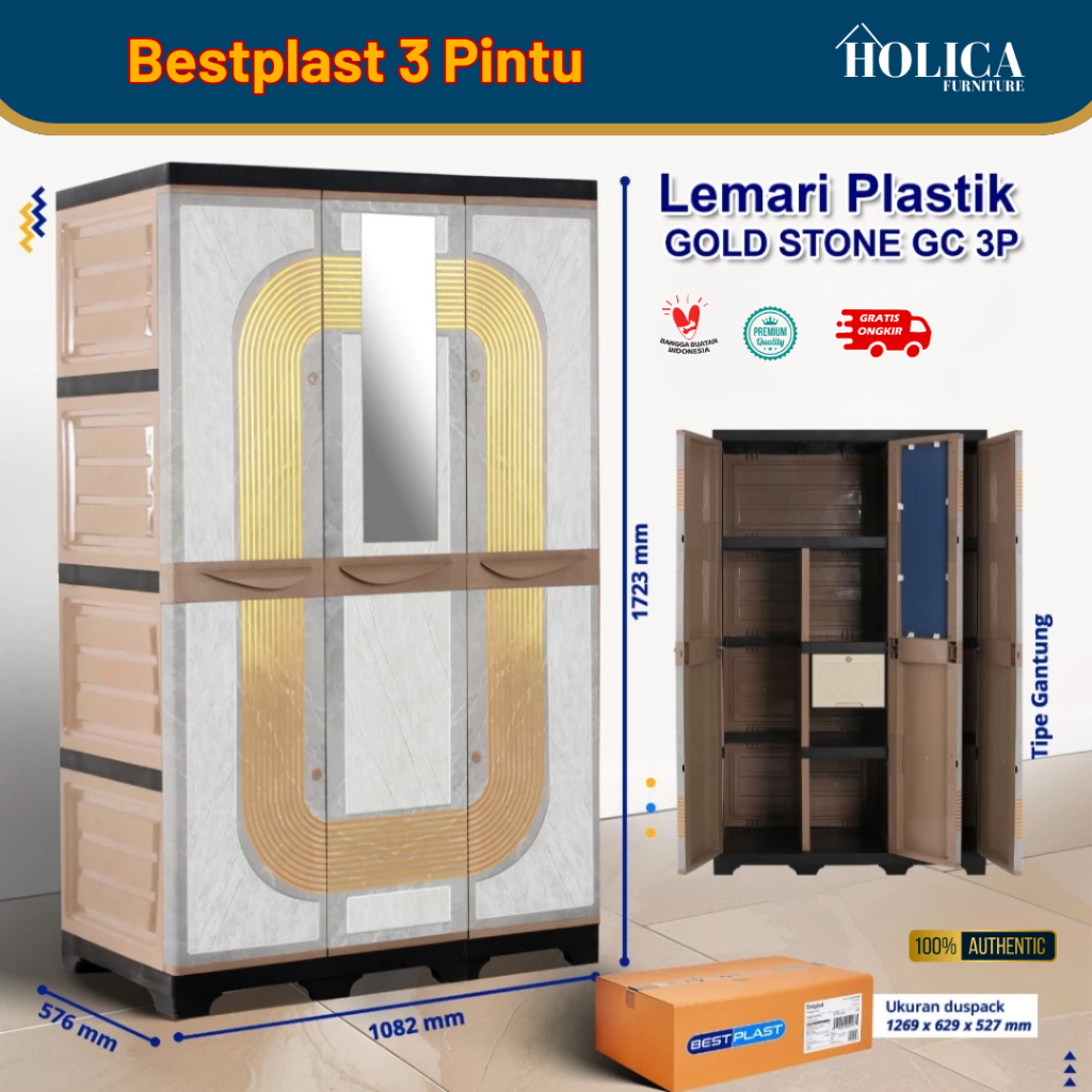 Lemari Plastik Minimalis / Lemari Pakaian / Lemari Plastik Murah / Lemari Plastik Gantungan