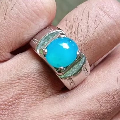 BATU CINCIN AKIK BACAN DOKO MEJIKO BIRU KRISTAL NATURAL
