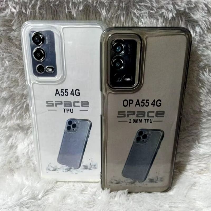 SoftCase Casing Oppo A55 4G Silikon Bening Transparan TPU Space Protect Camera