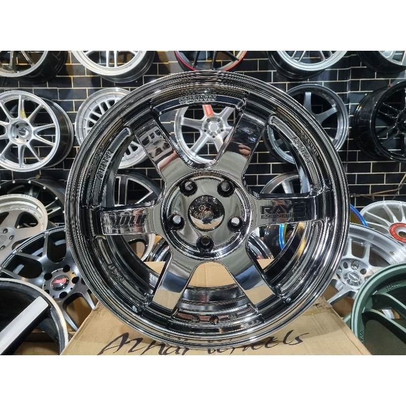 Velg mobil TE37 Black Chrome untuk mobil Elysion,Mazda CX3,Ford Escape Ring17