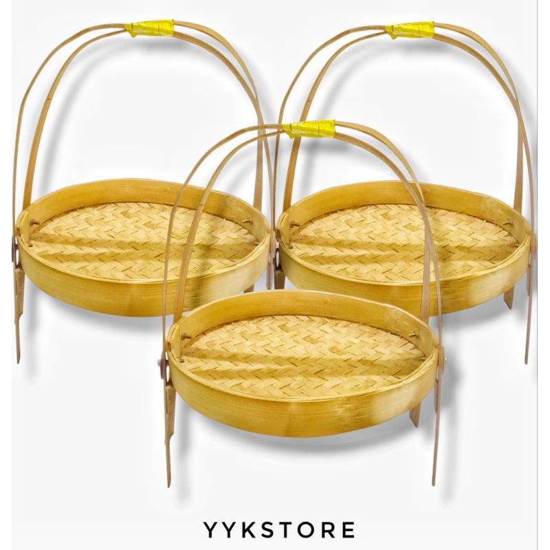 Keranjang Rak Bumbu Bambu / Rak bawang bambu / Rak Multifungsi