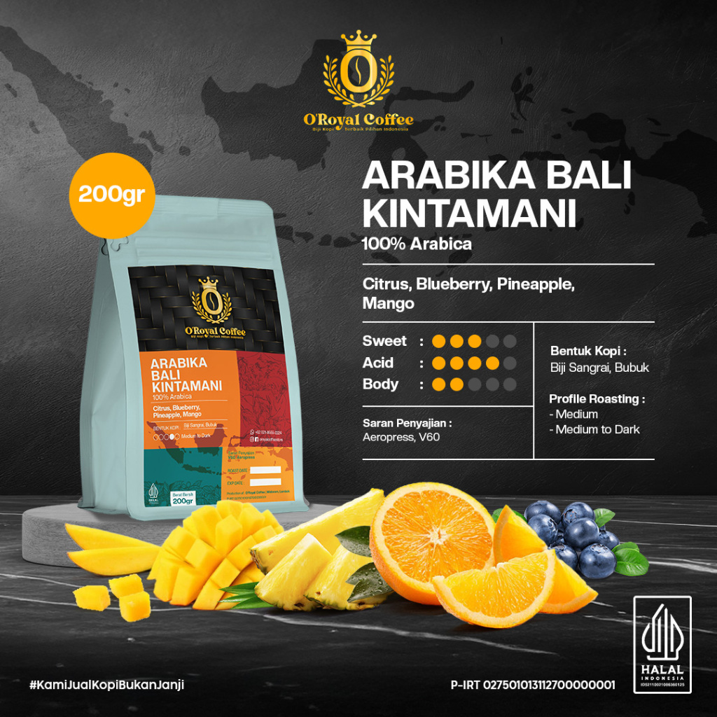 

Arabika Bali Kintamani | Roasted Bean-Oroyal Coffee