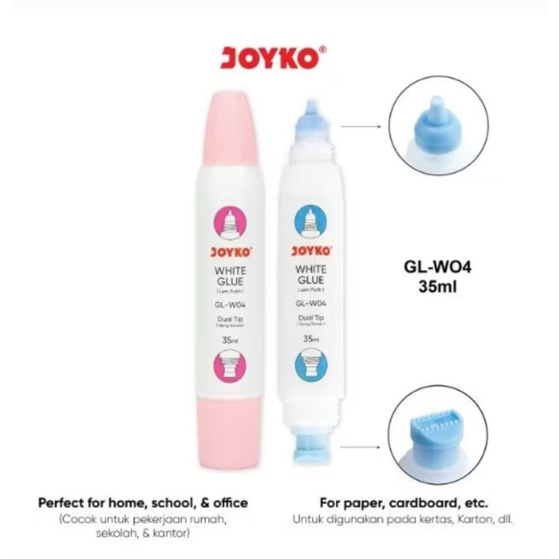 

LEM PUTIH PVAC JOYKO 35 ml / LEM KERTAS / GLUE CAIR JOYKO BOTOL GL W04