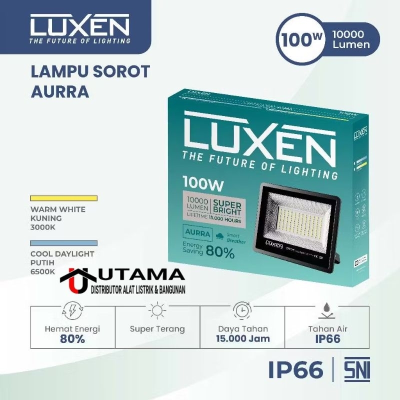 Luxen Lampu Sorot LED Flood Light Aurra 100 watt