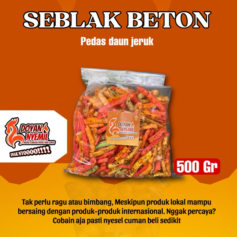 

Doyan nyemil - 500Gr Kerupuk seblak beton daun jeruk, pedas gurih dan renyah
