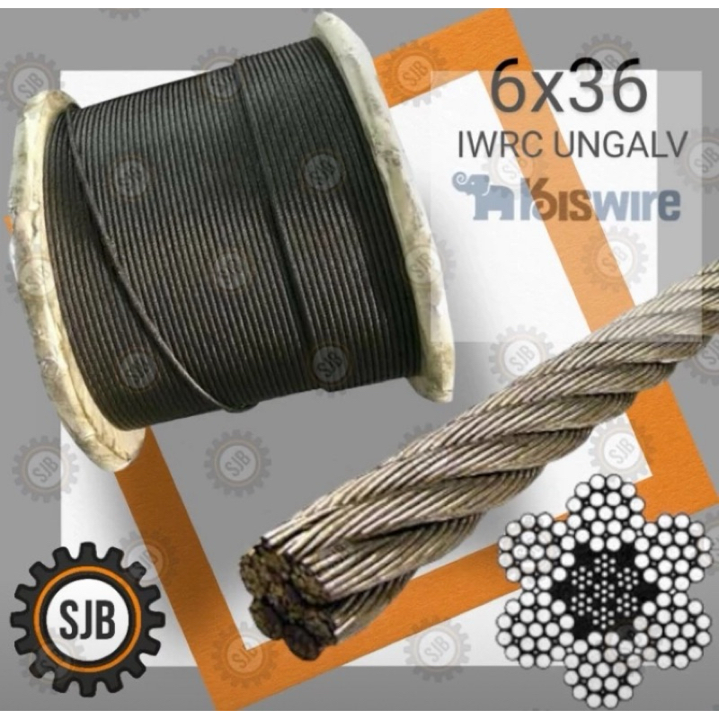 WIRE ROPE 8MM 6X36 UNGALV KISWIRE CERTIFICATE