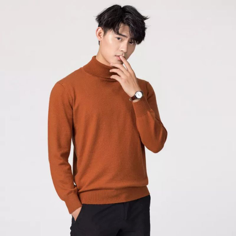Turtle Neck Pria Lengan Panjang Kaos Kerah Tinggi Pria Wanita Kaos Dalaman Inner Baju Manset Pria
