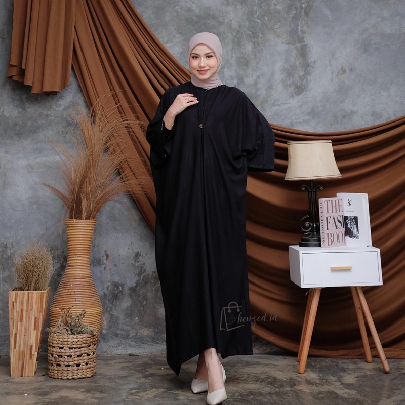 Gamis Kaftan Kava Polos Busui Friendly | Gamis Kaftan Rayon Jumbo Premium Ld 130cm