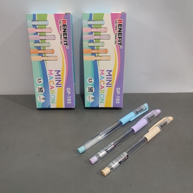 

1 Pak Pulpen Benefit Mini Macaron Hitam Isi 12 Pcs