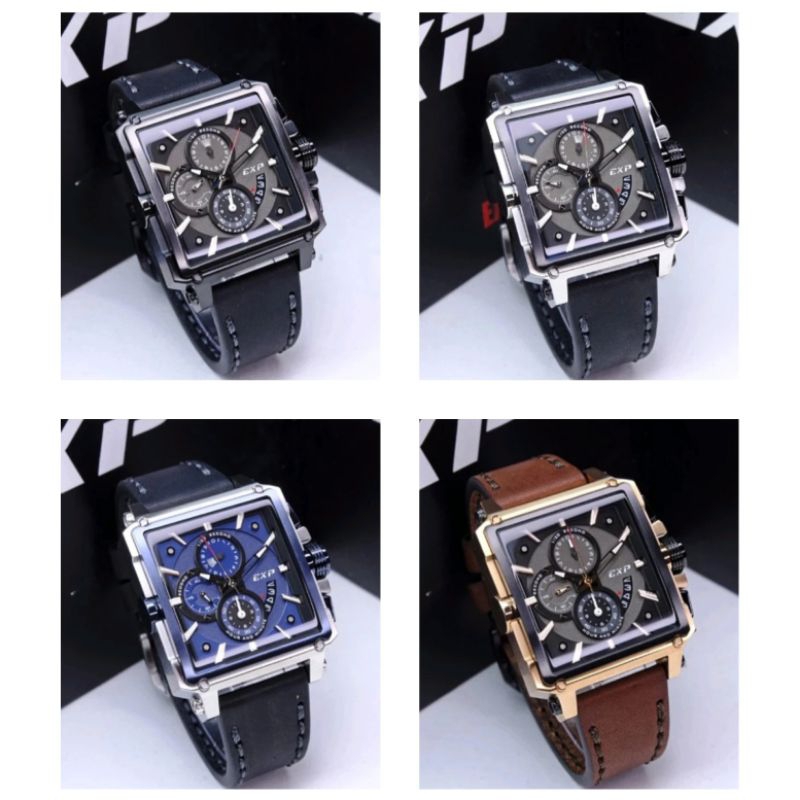 JAM TANGAN PRIA EXPEDITION E6618 E 6618 6618 ORIGINAL LEATHER GARANSI RESMI 1 TAHUN