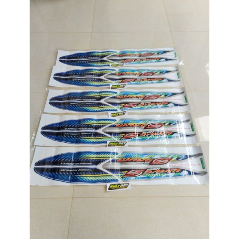 striping wave 125s Supra x 125 biru silver