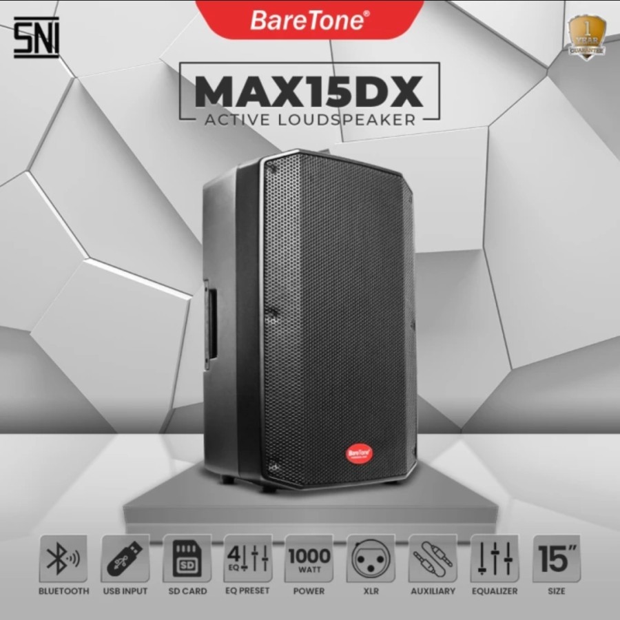 (JUAL 2 BUAH) Speaker Aktif 15 Inch BARETONE MAX15DX / MAX 15DX / MAX15 DX – ORIGINAL
