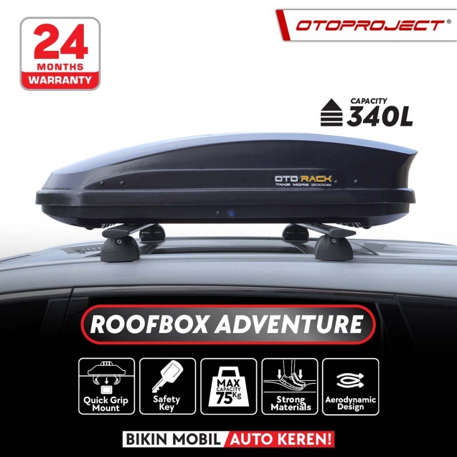 Paket Roof box + Cross bar Otorack Tipe ESCAPE 320L WULING AIR EV